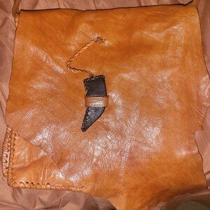 African Orange Leather Purse